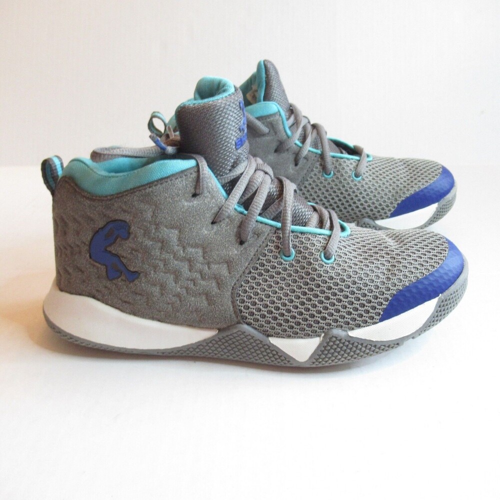 Shaq Kids Gray & Teal Knit Boys Athletic Sneakers Size 5Y